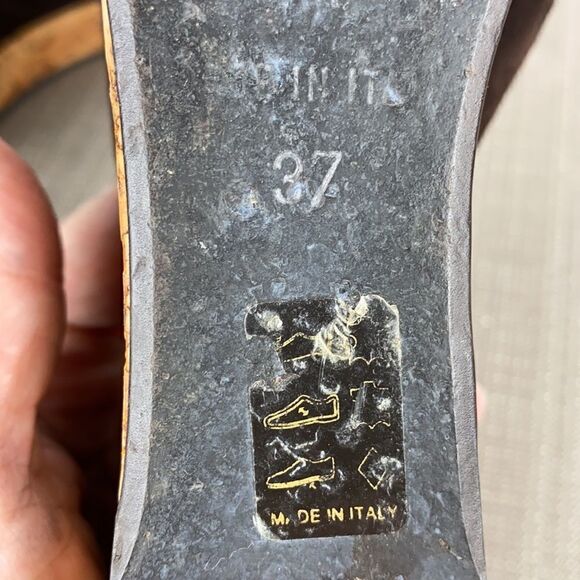 Gastone Lucioli Brown Suede Platform Wedge Sandals EUS 37 US 6,5-7 - Picture 10 of 16